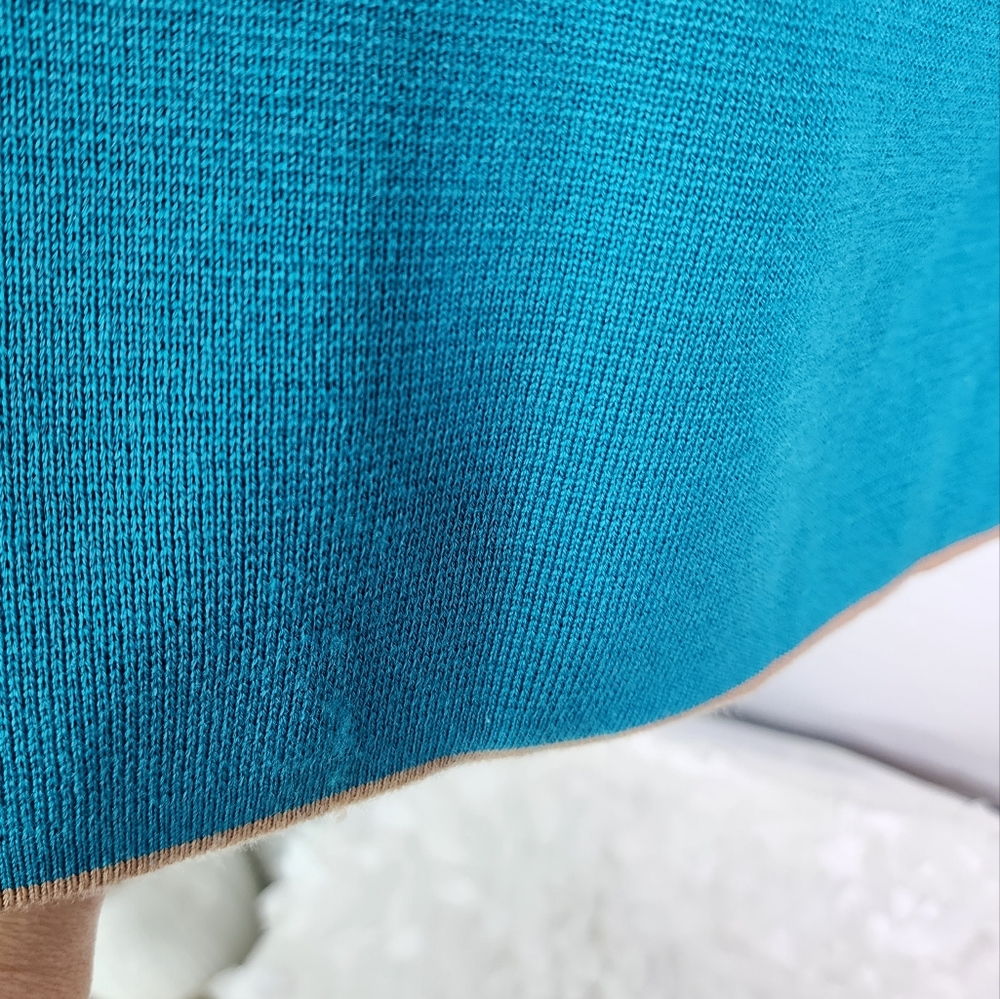 Lefin London size 12/14 aqua blue wool-blend A-line skirt - Picture 5 of 7